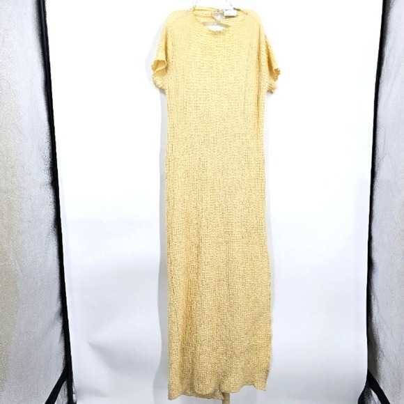 ASOS Buttermilk Peached Textured Midi Dress | Size L / 10 - Picture 1 of 8